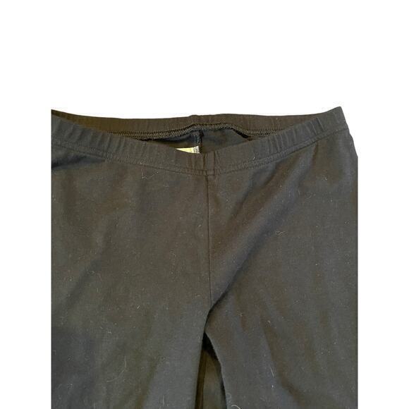 Old Navy Set of 2 Cotton Leggings, Army Green & Solid Black w/ Ankle Bow Detail - Picture 6 of 11